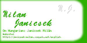 milan janicsek business card