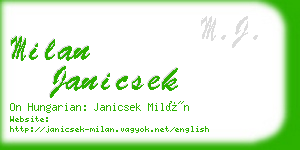 milan janicsek business card